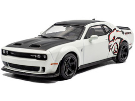 2020 Dodge Challenger SRT Hellcat Redeye Widebody White Knuckle with Matt Black Hood and Top 1/43 Diecast Model Car Solido S4310309