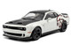 2020 Dodge Challenger SRT Hellcat Redeye Widebody White Knuckle with Matt Black Hood and Top 1/43 Diecast Model Car Solido S4310309