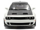 2020 Dodge Challenger SRT Hellcat Redeye Widebody White Knuckle with Matt Black Hood and Top 1/43 Diecast Model Car Solido S4310309
