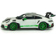 2023 Porsche 911 992 GT3 RS Tribute to Carrera RS Package White with Green Stripes and Black Hood and Top 1/43 Diecast Model Car Solido S4314801