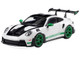 2023 Porsche 911 992 GT3 RS Tribute to Carrera RS Package White with Green Stripes and Black Hood and Top 1/43 Diecast Model Car Solido S4314801 2023 Porsche 911 992 GT3 RS Tribute to Carrera RS Package White with Green Stripes and Black Hood and Top 1/43 Diecast Model Car Solido S4314801