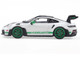 2023 Porsche 911 992 GT3 RS Tribute to Carrera RS Package White with Green Stripes and Black Hood and Top 1/43 Diecast Model Car Solido S4314801 2023 Porsche 911 992 GT3 RS Tribute to Carrera RS Package White with Green Stripes and Black Hood and Top 1/43 Diecast Model Car Solido S4314801