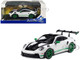 2023 Porsche 911 992 GT3 RS Tribute to Carrera RS Package White with Green Stripes and Black Hood and Top 1/43 Diecast Model Car Solido S4314801 2023 Porsche 911 992 GT3 RS Tribute to Carrera RS Package White with Green Stripes and Black Hood and Top 1/43 Diecast Model Car Solido S4314801