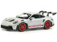 2023 Porsche 911 992 GT3 RS Ice Gray Metallic with Pyro Red Stripes 1/43 Diecast Model Car Solido S4314802