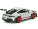 2023 Porsche 911 992 GT3 RS Ice Gray Metallic with Pyro Red Stripes 1/43 Diecast Model Car Solido S4314802