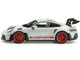 2023 Porsche 911 992 GT3 RS Ice Gray Metallic with Pyro Red Stripes 1/43 Diecast Model Car Solido S4314802