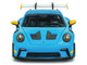 2023 Porsche 911 992 GT3 RS Tribute to 24 Hours of Daytona 2003 Riviera Blue with Yellow Stripes 1/43 Diecast Model Car Solido S4314803