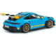 2023 Porsche 911 992 GT3 RS Tribute to 24 Hours of Daytona 2003 Riviera Blue with Yellow Stripes 1/43 Diecast Model Car Solido S4314803