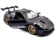 2024 Porsche 911 GT3 RS Weissach Package Viola Purple Metallic with Carbon Hood Stripes and Top 1/18 Diecast Model Car Solido S1812103