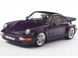 1990 Porsche 911 964 Turbo Violet Blue Metallic 1/18 Diecast Model Car Solido S1803412