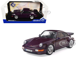 1990 Porsche 911 964 Turbo Violet Blue Metallic 1/18 Diecast Model Car Solido S1803412
