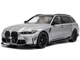 2024 BMW M3 Competition M xDrive Touring Frozen Pure Gray Metallic with Black Top 1/18 Diecast Model Car Solido S1813702