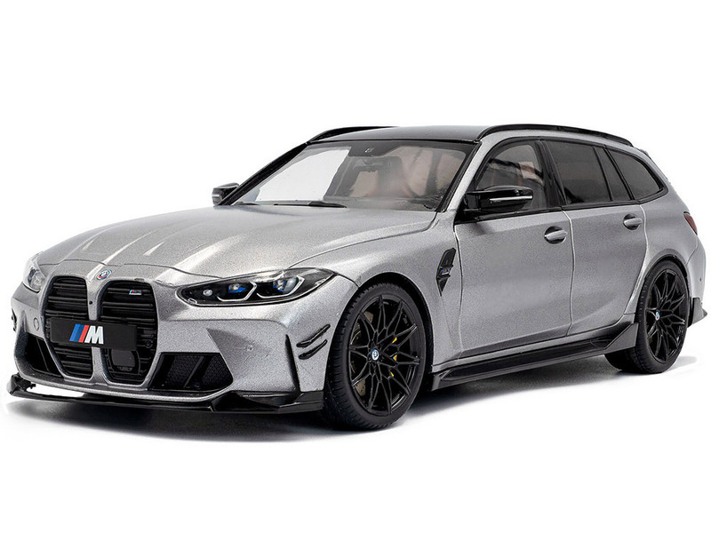 2024 BMW M3 Competition M xDrive Touring Frozen Pure Gray Metallic with Black Top 1/18 Diecast Model Car Solido S1813702