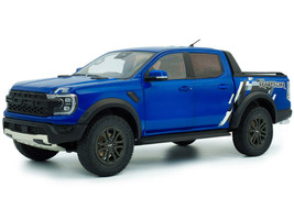 2024 Ford Ranger Raptor Pickup Truck Blue Lightning Metallic 1/18 Diecast Model Car Solido S1813902