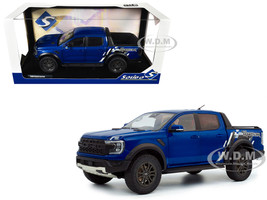2024 Ford Ranger Raptor Pickup Truck Blue Lightning Metallic 1/18 Diecast Model Car Solido S1813902