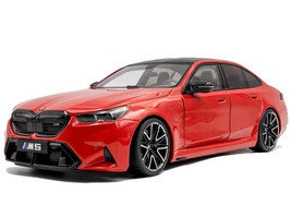 2025 BMW M5 Fire Red with Black Top 1/18 Diecast Model Car Solido S1814702