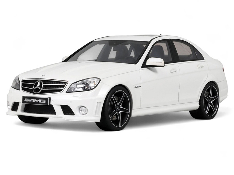 2007 Mercedes Benz C63 AMG Diamond White 1/18 Model Car GT Spirit GT928