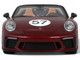 2019 Porsche 911 991 2 Speedster #57 Heritage Edition Cherry Red Metallic 1/18 Model Car GT Spirit GT929