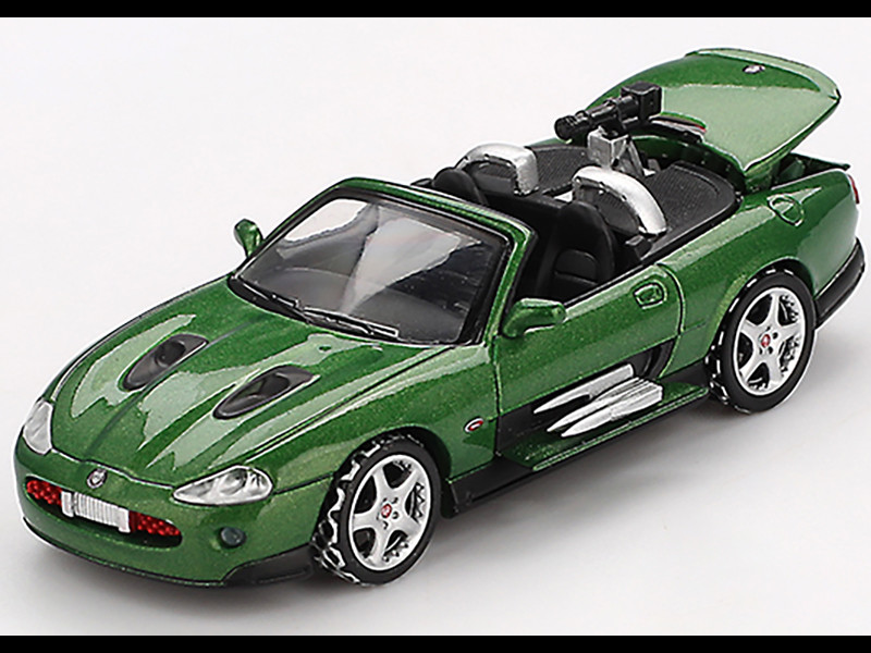 Jaguar XKR Green Metallic 007 James Bond Die Another Day 2002 Movie Limited Edition 1/64 Diecast Model Car Mini GT MGT00908-007E