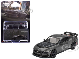 2024 Ford Mustang Dark Horse Carbonized Gray Metallic Limited Edition 1/64 Diecast Model Car Mini GT MGT00957