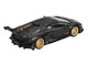 Lamborghini Aventador LB Works Matt Black with Carbon Hood Limited Edition 1/64 Diecast Model Car Mini GT MGT01087