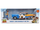 1955 Chevrolet Bel Air Blue with Graphics and Woody Diecast Figure Toy Story Franchise Hollywood Rides Series 1/24 Diecast Model Car Jada 37430