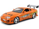 Dom s 1970 Dodge Charger R T Black and Brian s Toyota Supra Orange with Graphics Set of 2 Cars Fast & Furious 25th Anniversary Fast & Furious Series 1/24 Diecast Model Cars Jada 37542