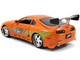 Dom s 1970 Dodge Charger R T Black and Brian s Toyota Supra Orange with Graphics Set of 2 Cars Fast & Furious 25th Anniversary Fast & Furious Series 1/24 Diecast Model Cars Jada 37542