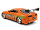 Dom s 1970 Dodge Charger R T Black and Brian s Toyota Supra Orange with Graphics Set of 2 Cars Fast & Furious 25th Anniversary Fast & Furious Series 1/24 Diecast Model Cars Jada 37542