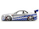 Brian s Nissan Skyline GT R R34 Silver Metallic with Blue Stripes and Suki s Honda S2000 Pink with Graphics Set of 2 Cars Fast & Furious 25th Anniversary Fast & Furious Series 1/24 Diecast Model Cars Jada 37543