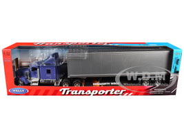 Kenworth W900 Truck Blue with Gray Container 1/32 Diecast Model Welly 32663W-BL