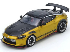 Nissan Fairlady Z Top Secret RZ34 RHD Right Hand Drive Gold Metallic with Carbon Hood and Black Top 1/64 Diecast Model Car Inno Models IN64-400ZTS-GOLD