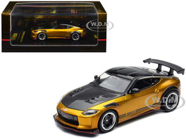 Nissan Fairlady Z Top Secret RZ34 RHD Right Hand Drive Gold Metallic with Carbon Hood and Black Top 1/64 Diecast Model Car Inno Models IN64-400ZTS-GOLD