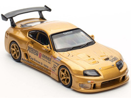 Toyota Supra A80 Top Secret GT300 RHD Right Hand Drive Gold Metallic Tokyo Auto Salon 2025 Event Exclusive 1/64 Diecast Model Car Inno Models IN64-A80TS-TAS25
