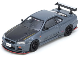 Nissan Skyline GT R R34 Top Secret RHD Right Hand Drive Stealth Gray with Carbon Hood GTSHOW 2025 Event Edition 1/64 Diecast Model Car Inno Models IN64-R34TS-GTSHOW25