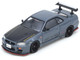 Nissan Skyline GT R R34 Top Secret RHD Right Hand Drive Stealth Gray with Carbon Hood GTSHOW 2025 Event Edition 1/64 Diecast Model Car Inno Models IN64-R34TS-GTSHOW25