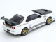 Nissan Skyline GT R R34 Top Secret RHD Right Hand Drive White with Carbon Hood 1/64 Diecast Model Car Inno Models IN64-R34TS-WHI