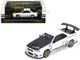 Nissan Skyline GT R R34 Top Secret RHD Right Hand Drive White with Carbon Hood 1/64 Diecast Model Car Inno Models IN64-R34TS-WHI