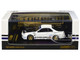 Nissan Skyline GT R R34 Top Secret RHD Right Hand Drive White with Carbon Hood 1/64 Diecast Model Car Inno Models IN64-R34TS-WHI