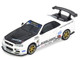 Nissan Skyline GT R R34 Top Secret RHD Right Hand Drive White with Carbon Hood 1/64 Diecast Model Car Inno Models IN64-R34TS-WHI