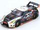 Nissan GT R R35 Widebody RHD Right Hand Drive Black and White with Graphics AORUS X INNO64 Limited Edition 1/64 Diecast Model Car Inno Models IN64-R35LB-AORUS
