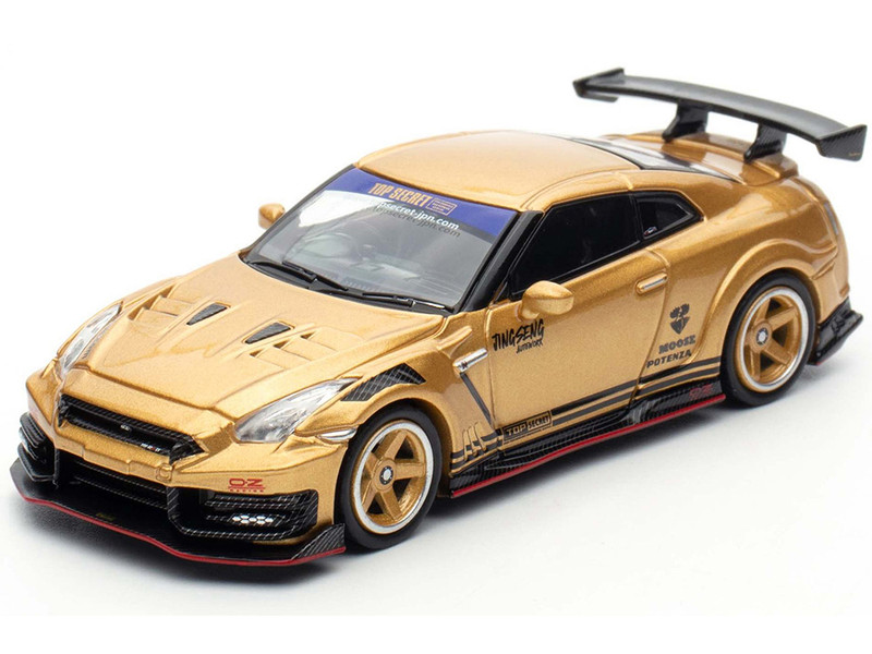 Nissan GT R R35 Top Secret Thailand RHD Right Hand Drive Gold Metallic Thailand Diecast Expo 2025 Event Edition 1/64 Diecast Model Car Inno Models IN64-R35TSTH-TDE25