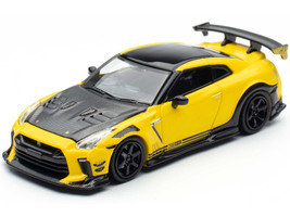 Nissan GT R R35 RHD Right Hand Drive Yellow with Carbon Hood and Black Top The Model Car Show Singapore 2025 Event Edition 1/64 Diecast Model Car Inno Models IN64-R35TS-TMCSS25