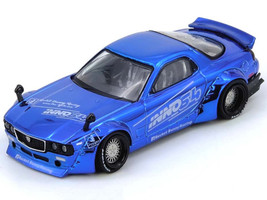 Mazda RX 7 FD3S RHD Right Hand Drive Pandem Rocket Bunny Blue Chrome Tokyo Auto Salon 2026 Event Edition 1/64 Diecast Model Car Inno Models IN64-RX7FDP-TAS26