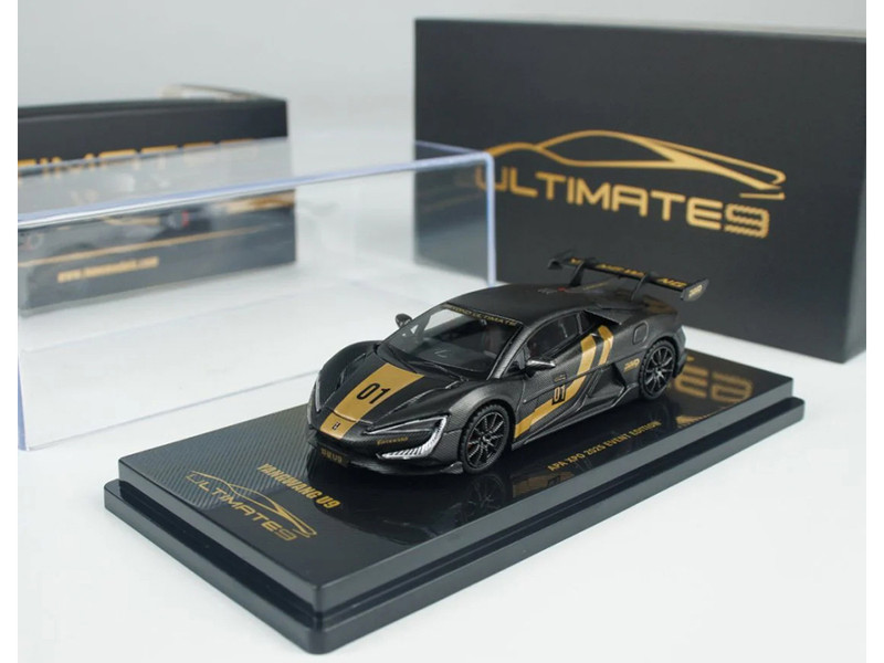 Yangwang U9 #01 Carbon Fiber with Gold Stripes APA XPO 2025 Event Edition 1/64 Diecast Model Car Inno Models IN64-YW-APA25