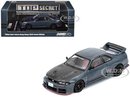 Nissan Top Secret Skyline GT R BCNR33 RHD Right Hand Drive Stealth Gray with Carbon Hood Tokyo Auto Salon Hong Kong 2025 Event Edition 1/64 Diecast Model Car Inno Models IN64-R33TS-TASHK25