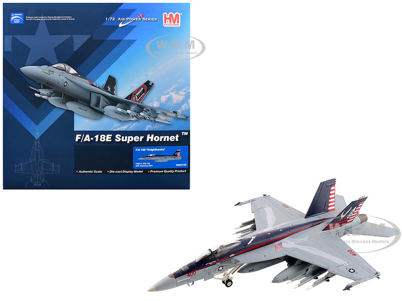 Boeing F A 18E Super Hornet Fighter Aircraft 166817 VFA 136 Knighthawks USS Trumman 2024 United States Navy Air Power Series 1/72 Diecast Model Hobby Master HA5143