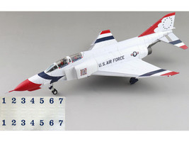 McDonnell Douglas F 4E Phantom II Fighter Bomber Aircraft Thunderbirds with Decals for No 1 to 7 planes 1973 74 Season United States Air Force Air Power Series 1/72 Diecast Model Hobby Master HA19084