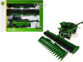 John Deere X9 1000 Combine 16-Row Corn Head Draper Grain Head Green Prestige Collection Series 1/32 Diecast Model ERTL TOMY 45750