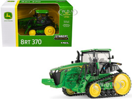 John Deere 8RT 370 Tractor Tracks Green Yellow Stripes Prestige Collection Series 1/64 Diecast Model ERTL TOMY 45923
